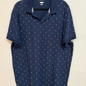 Old Navy Dark Blue Polo with Pattern